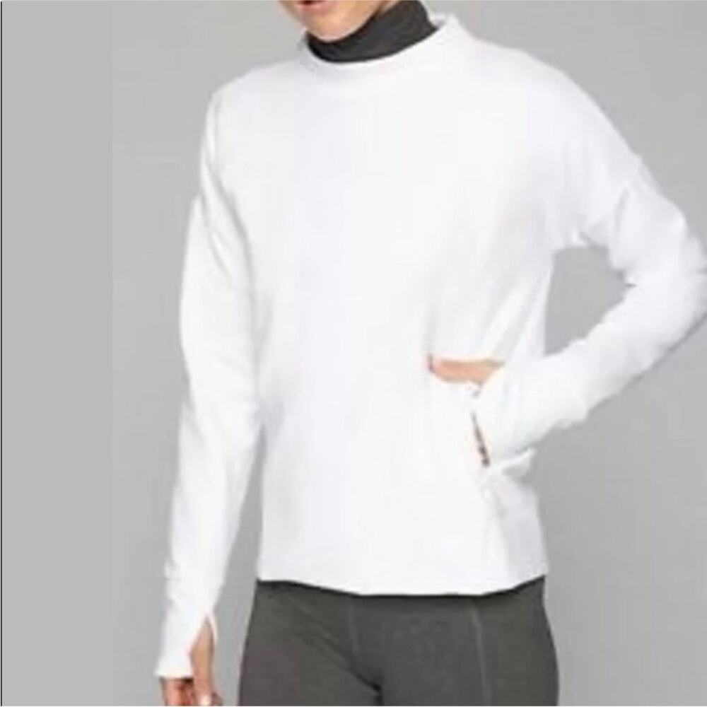 Athleta Denali Funnel Shirt mock neck polartec zipper pocket SMALL Top 2022